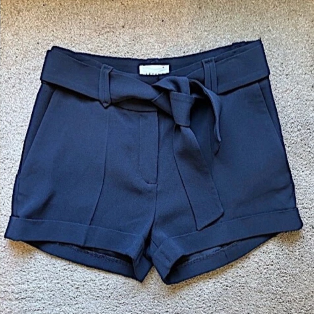 Sezane Blue High Waist Tailored Shorts